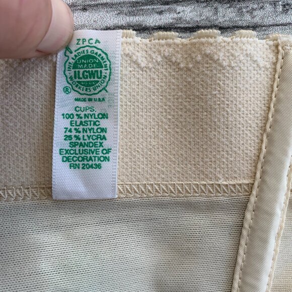 Vintage Bustier Corset Union Made Satin Lace Low Back Boned Underwire New - Picture 7 of 12